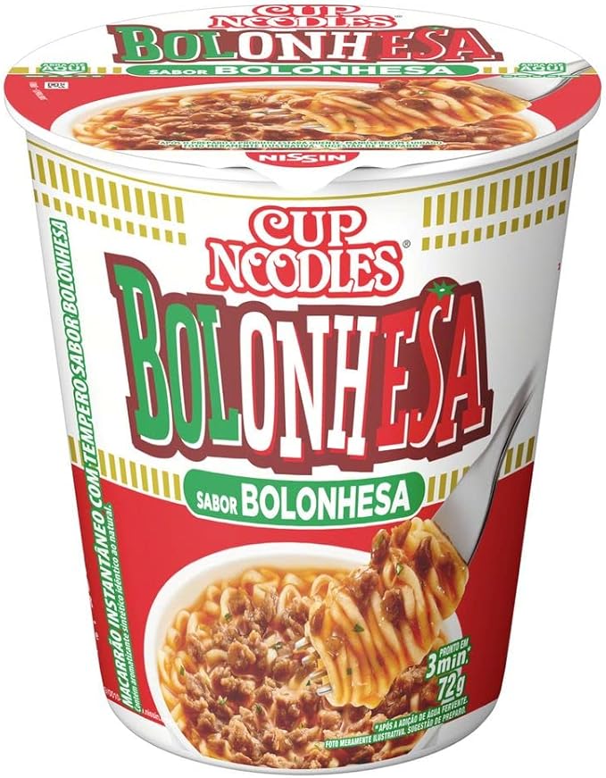 Nissin Cup Noodles Sabor Bolonhesa 72G